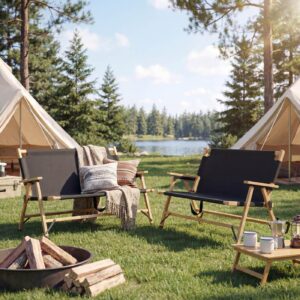 CAMPINGBANK Schwarz Holz MCW Garten & Outdoor > Gartenmöbel > Gartenbänke Schwarz