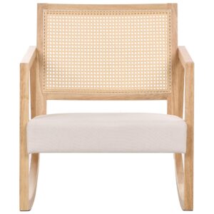 wohnli-moebel-suche-800001983050-1 SCHAUKELSESSEL Holz Hellbraun/Hellbeige Leidy Textil Beliani Möbel > Sessel > Relaxsessel Beige