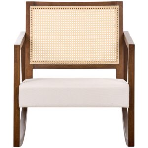 wohnli-moebel-suche-800001983052-1 SCHAUKELSESSEL Holz Braun/Hellbeige Leidy Textil Beliani Möbel > Sessel > Relaxsessel Beige