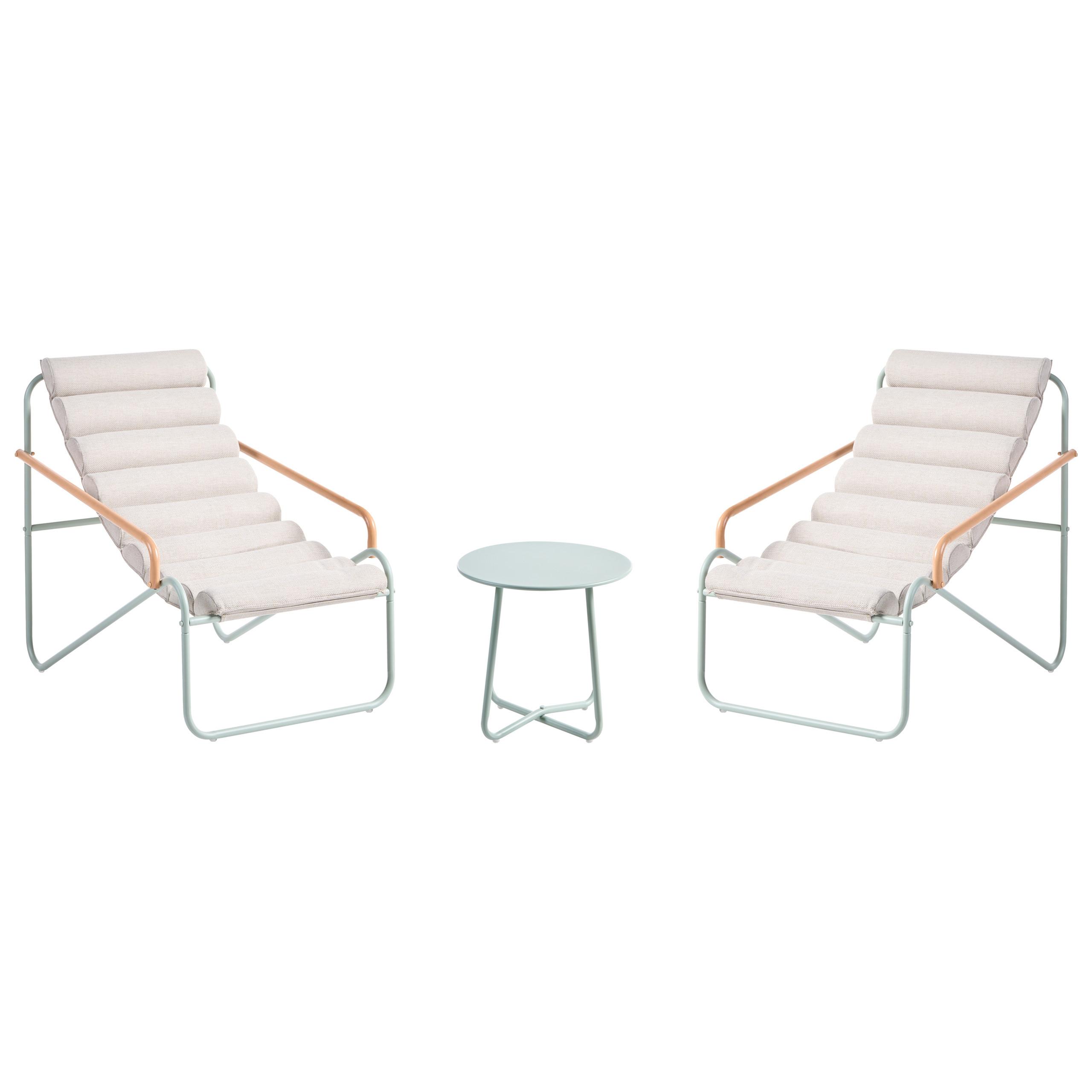 wohnli-moebel-suche-800001983083 Wohnli Möbelsuche - LOUNGE-SET mit Tisch 2-Sitzer Metall Mintgrün Pasto