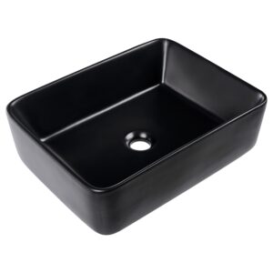 wohnli-moebel-suche-800001983087-1 AUFSATZWASCHBECKEN Schwarz 49/38 cm Keramik Travesia Keramik Beliani Möbel > Schränke > Badezimmerschränke Schwarz