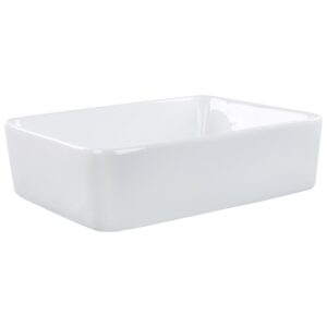 wohnli-moebel-suche-800001983090-1 AUFSATZWASCHBECKEN Weiß 49/38 cm Keramik Travesia Keramik Beliani Möbel > Schränke > Badezimmerschränke Weiß