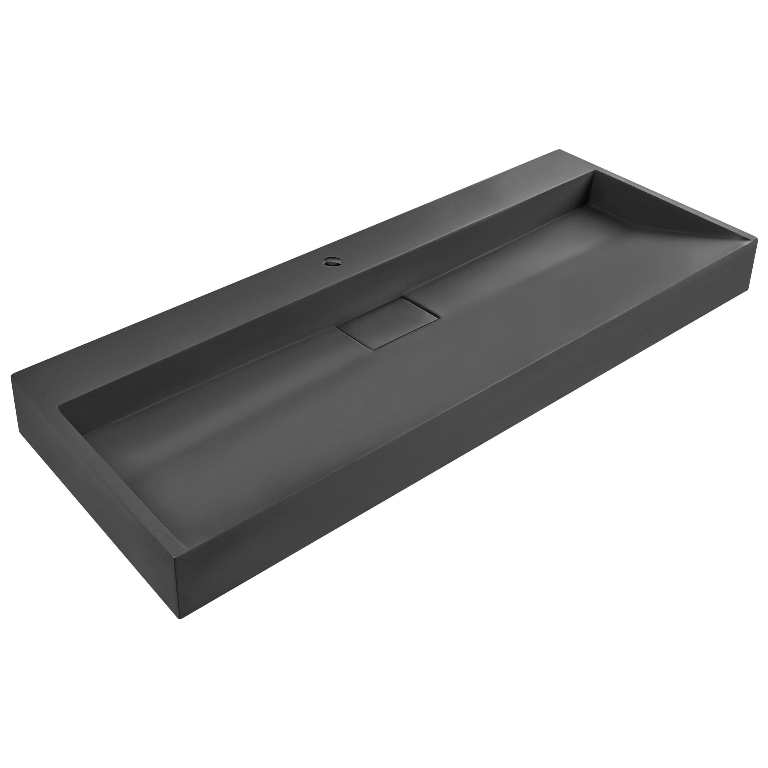 wohnli-moebel-suche-800001983100 Wohnli Möbelsuche - HÄNGEWASCHBECKEN Schwarz 120/46 cm Mineralguss Quenko