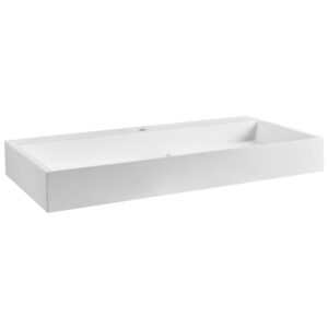 wohnli-moebel-suche-800001983115-1 HÄNGEWASCHBECKEN Weiß 90/46 cm Mineralguss Quenko Naturmaterialien Beliani Möbel > Schränke > Badezimmerschränke Weiß