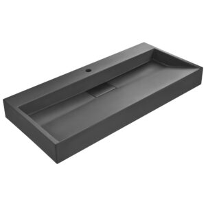 wohnli-moebel-suche-800001983119 Wohnli Möbelsuche - HÄNGEWASCHBECKEN Schwarz 100/46 cm Mineralguss Quenko
