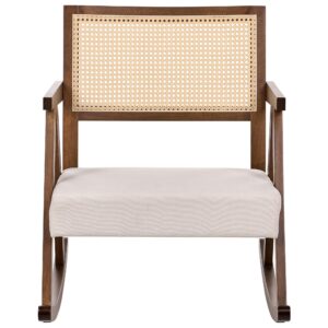 wohnli-moebel-suche-800001983131-1 SCHAUKELSESSEL Holz Braun/Hellbeige Rya Textil Beliani Möbel > Sessel > Relaxsessel Beige