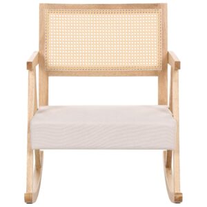 wohnli-moebel-suche-800001983133-1 SCHAUKELSESSEL Holz Hellbraun/Hellbeige Rya Textil Beliani Möbel > Sessel > Relaxsessel Beige