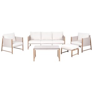 wohnli-moebel-suche-800001983160 Wohnli Möbelsuche - LOUNGE-SET mit Tisch und Ottomane 5-Sitzer Metall Hellbeige Nola