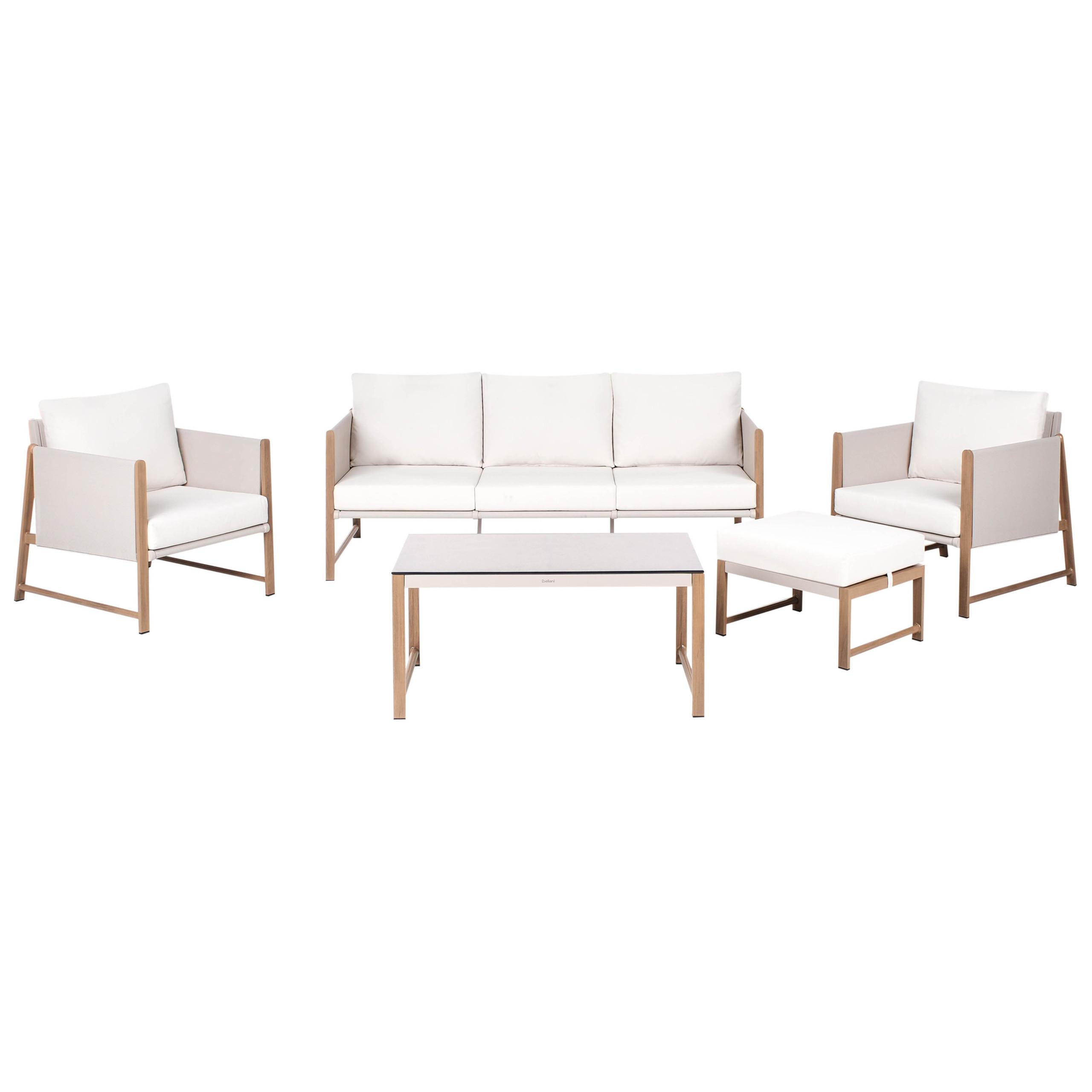 wohnli-moebel-suche-800001983160 Wohnli Möbelsuche - LOUNGE-SET mit Tisch und Ottomane 5-Sitzer Metall Hellbeige Nola