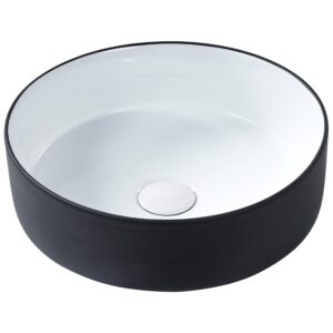 wohnli-moebel-suche-800001983216 Wohnli Möbelsuche - AUFSATZWASCHBECKEN Schwarz/Weiß 36 cm Keramik Calig