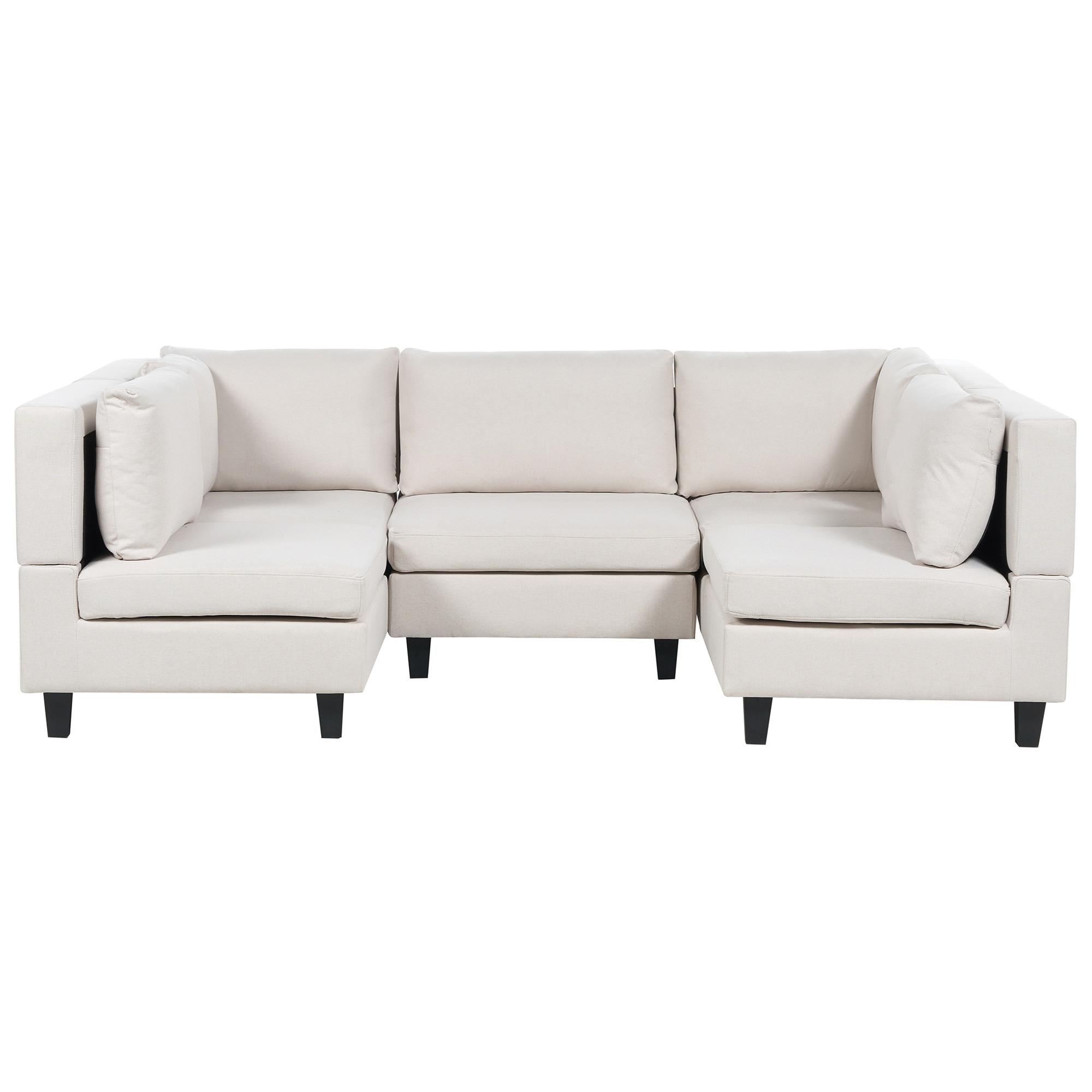 wohnli-moebel-suche-800001983220 Wohnli Möbelsuche - 5-SITZER-MODULSOFA U-förmiges Hellbeige Stoff Unstad