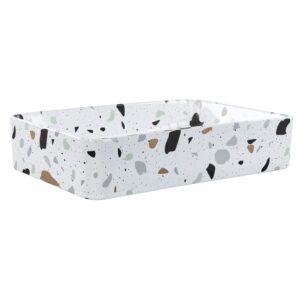 wohnli-moebel-suche-800001983240-1 AUFSATZWASCHBECKEN Terrazzo Weiß 51/34 cm Keramik Nules Keramik Beliani Möbel > Schränke > Badezimmerschränke Weiß