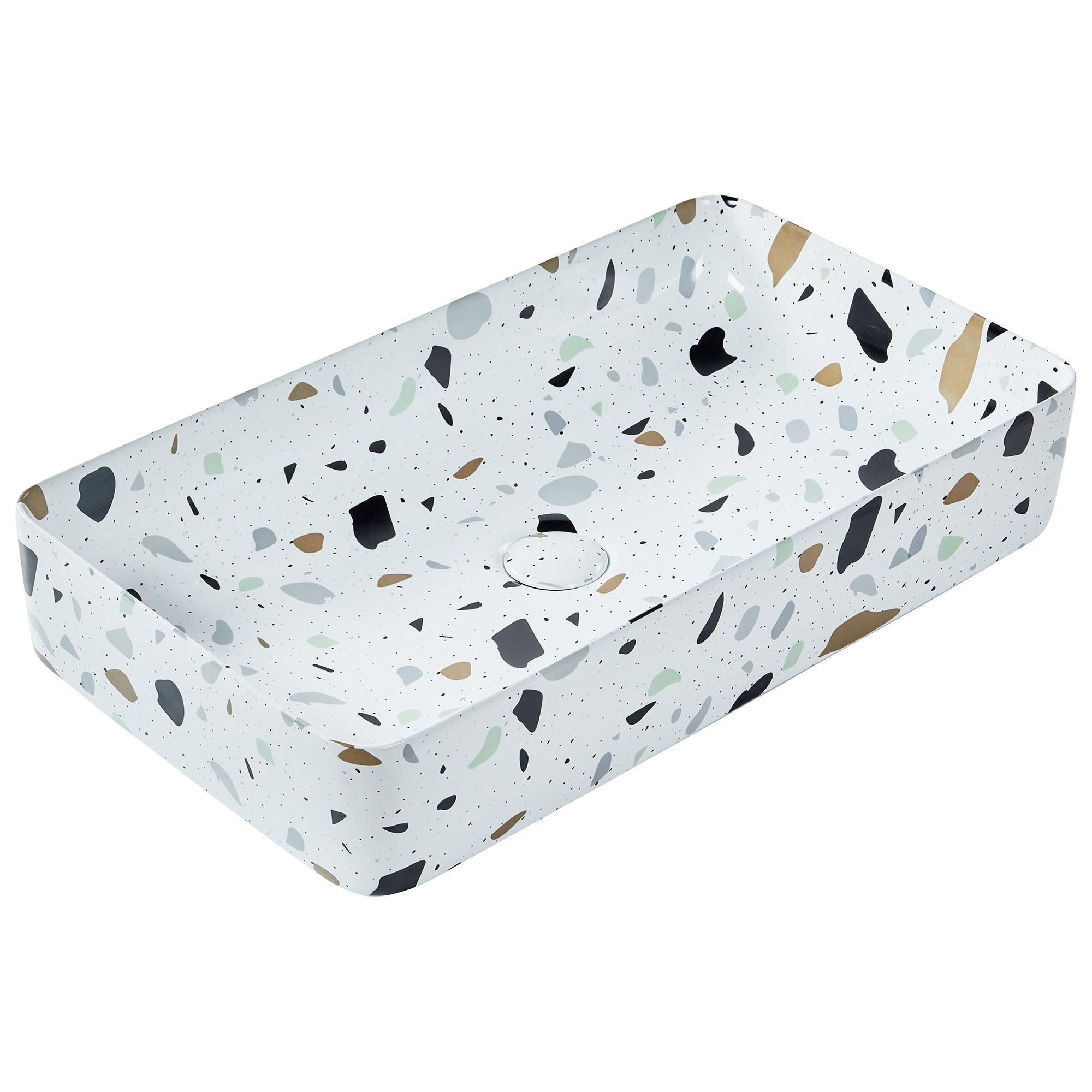 wohnli-moebel-suche-800001983240 Wohnli Möbelsuche - AUFSATZWASCHBECKEN Terrazzo Weiß 51/34 cm Keramik Nules