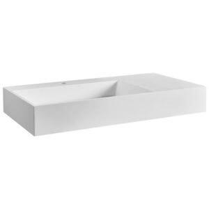 wohnli-moebel-suche-800001983242-1 HÄNGEWASCHBECKEN Weiß 90/48 cm Mineralguss Cusco Naturmaterialien Beliani Möbel > Schränke > Badezimmerschränke Weiß