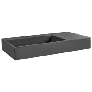 wohnli-moebel-suche-800001983246-1 HÄNGEWASCHBECKEN Schwarz 90/48 cm Mineralguss Cusco Naturmaterialien Beliani Möbel > Schränke > Badezimmerschränke Schwarz