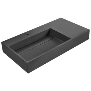 wohnli-moebel-suche-800001983246 Wohnli Möbelsuche - HÄNGEWASCHBECKEN Schwarz 90/48 cm Mineralguss Cusco