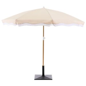 wohnli-moebel-suche-800001983247-1 MARKTSCHIRM 232 cm Beige Sestriere Textil Beliani Garten & Outdoor > Sonnen- & Sichtschutz > Sonnen- & Ampelschirme Braun
