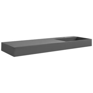 HÄNGEWASCHBECKEN Schwarz 150/48 cm Mineralguss Cusco Naturmaterialien Beliani Möbel > Schränke > Badezimmerschränke Schwarz