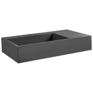 wohnli-moebel-suche-800001983252-1 HÄNGEWASCHBECKEN Schwarz 75/43 cm Mineralguss Cusco Naturmaterialien Beliani Möbel > Schränke > Badezimmerschränke Schwarz