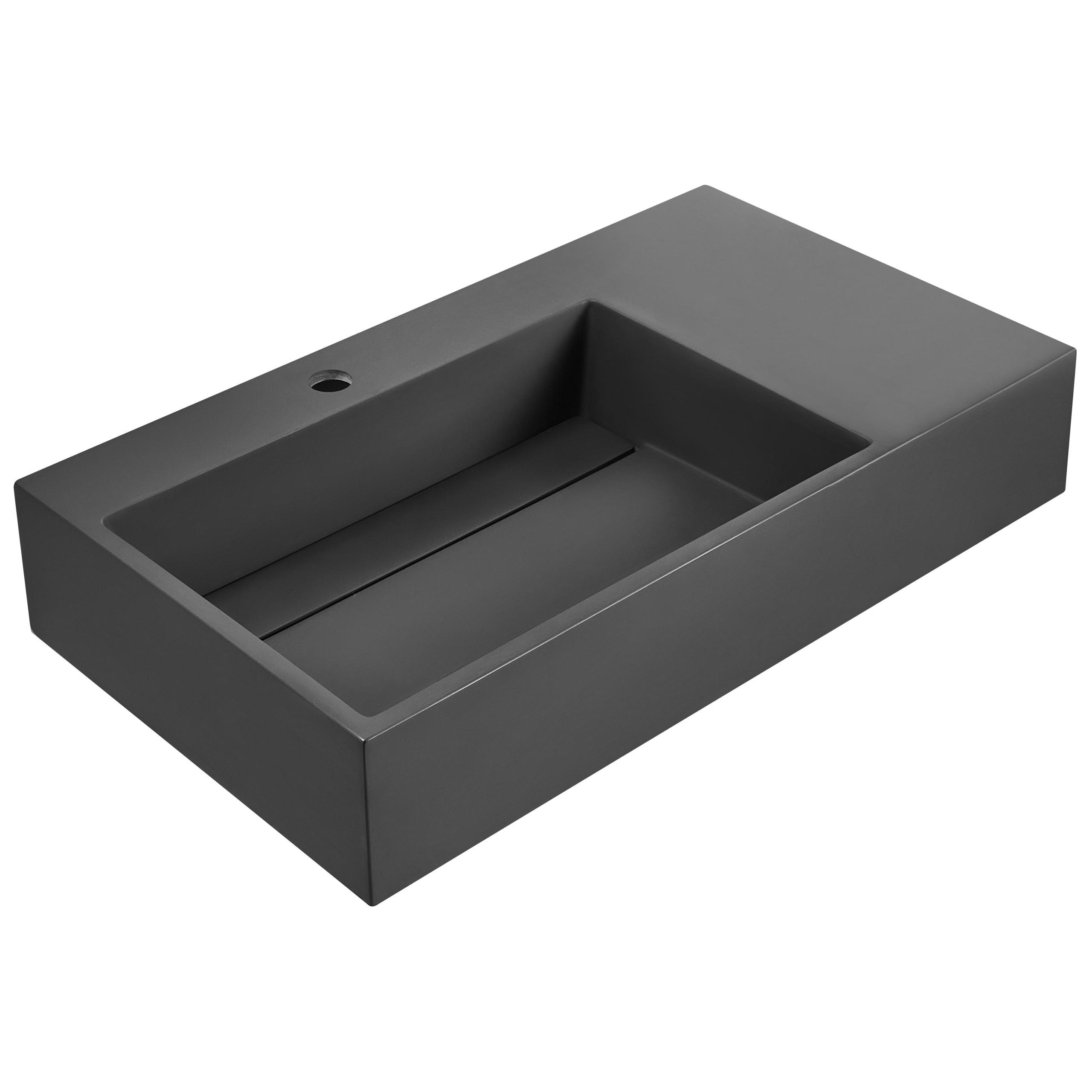 wohnli-moebel-suche-800001983252 Wohnli Möbelsuche - HÄNGEWASCHBECKEN Schwarz 75/43 cm Mineralguss Cusco