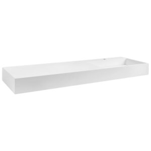wohnli-moebel-suche-800001983255-1 HÄNGEWASCHBECKEN Weiß 150/48 cm Mineralguss Cusco Naturmaterialien Beliani Möbel > Schränke > Badezimmerschränke Weiß
