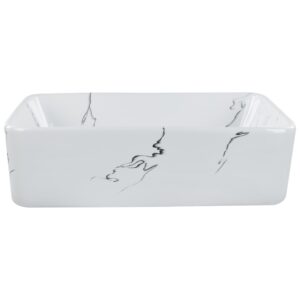 wohnli-moebel-suche-800001983284-1 AUFSATZWASCHBECKEN Weißer Marmor 49/38 cm Keramik Hopi Keramik Beliani Möbel > Schränke > Badezimmerschränke Weiß