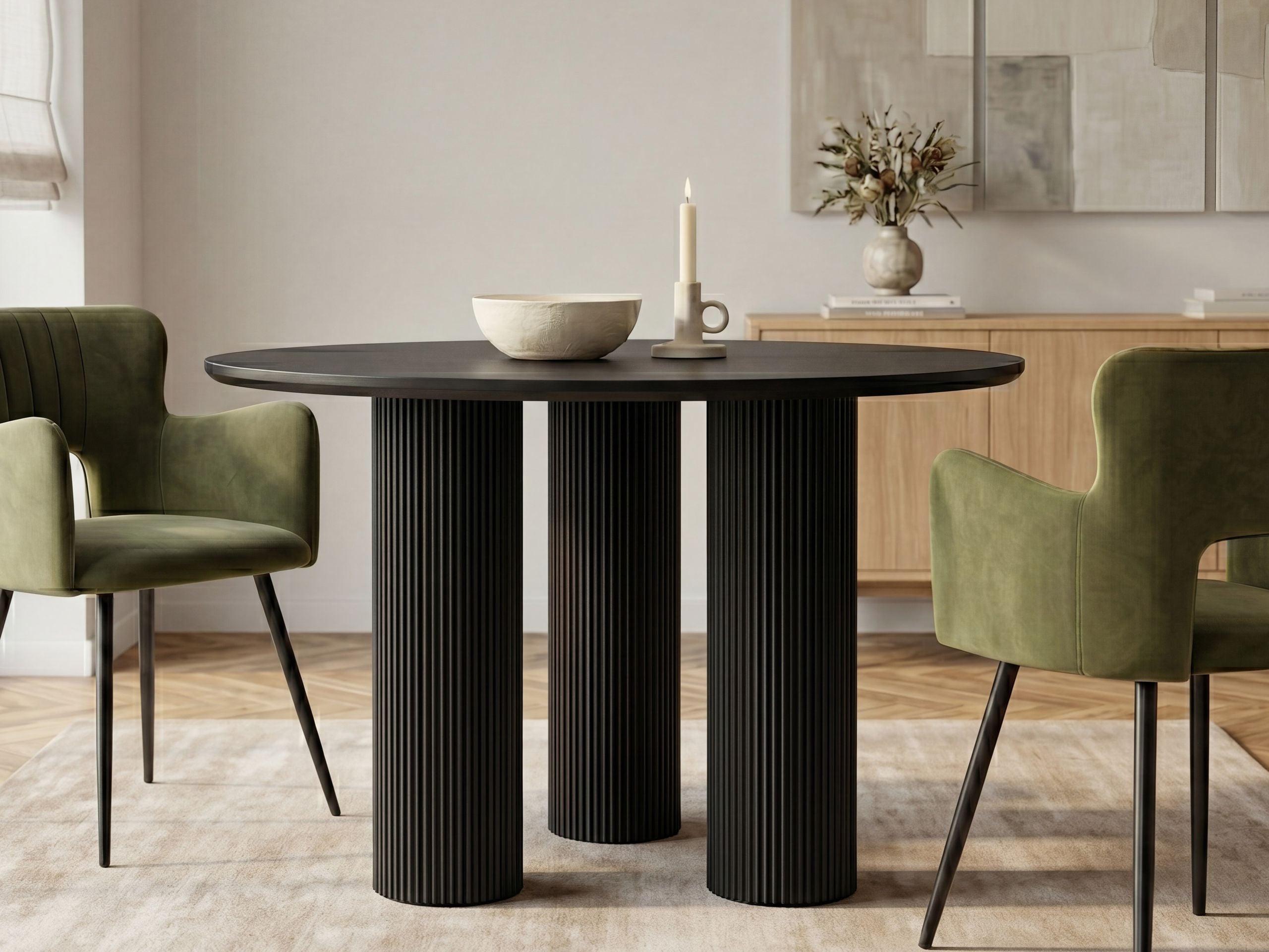 ESSTISCH Schwarz 120/120 cm Tulemalu Holzwerkstoff Beliani Möbel > Tische > Esstische Schwarz