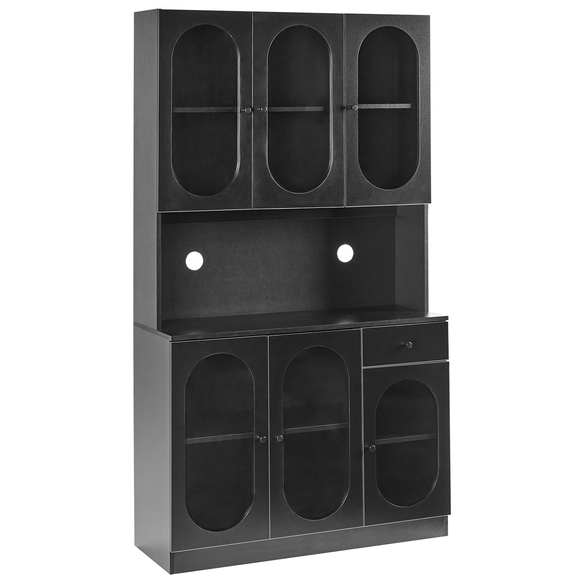 wohnli-moebel-suche-800001983461 Wohnli Möbelsuche - VITRINE mit Glastüren 100 cm Schwarz Langford