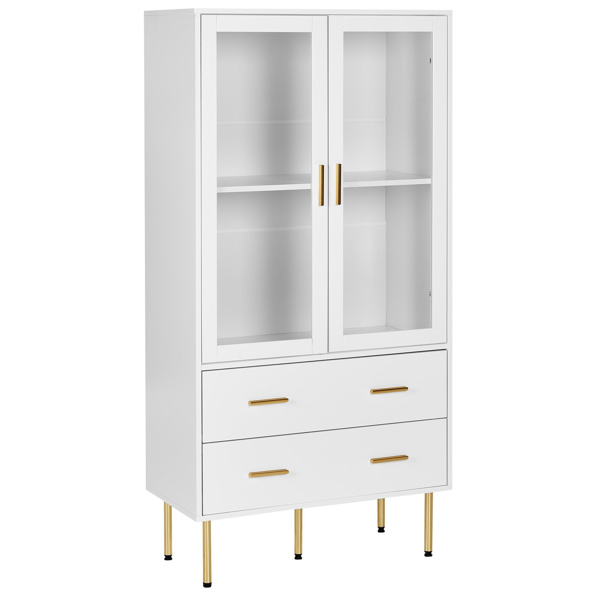 wohnli-moebel-suche-800001983468 Wohnli Möbelsuche - VITRINE mit Glastüren 80 cm Weiß Milora