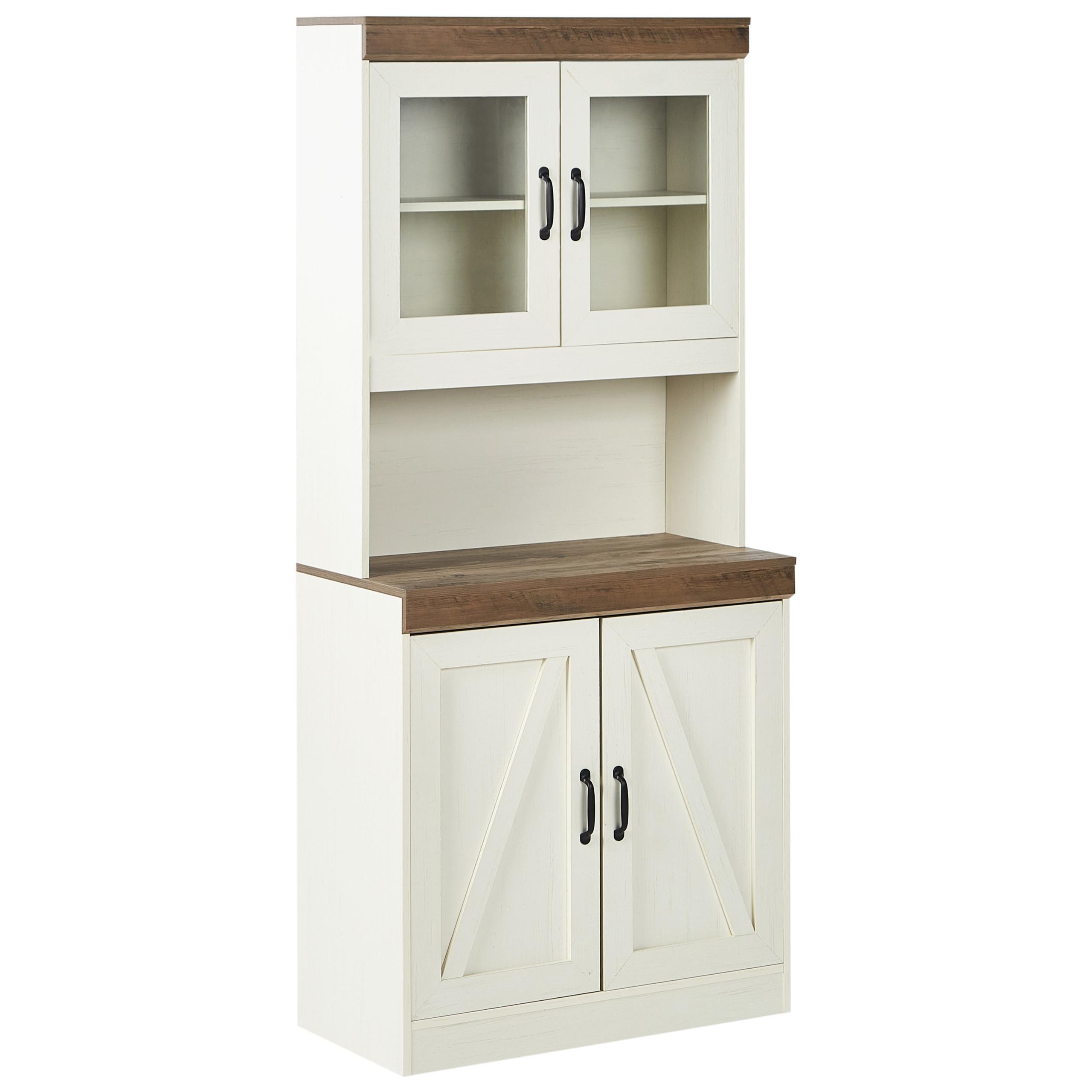 wohnli-moebel-suche-800001983470 Wohnli Möbelsuche - VITRINE mit Glastüren 80 cm Braun/Weiß Kalbarri