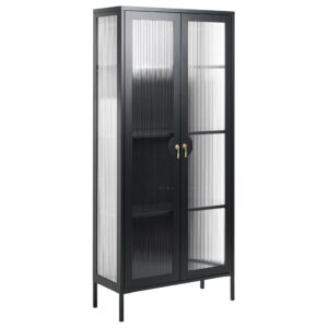 wohnli-moebel-suche-800001983475 Wohnli Möbelsuche - VITRINE mit Glastüren Metall Schwarz Gleora