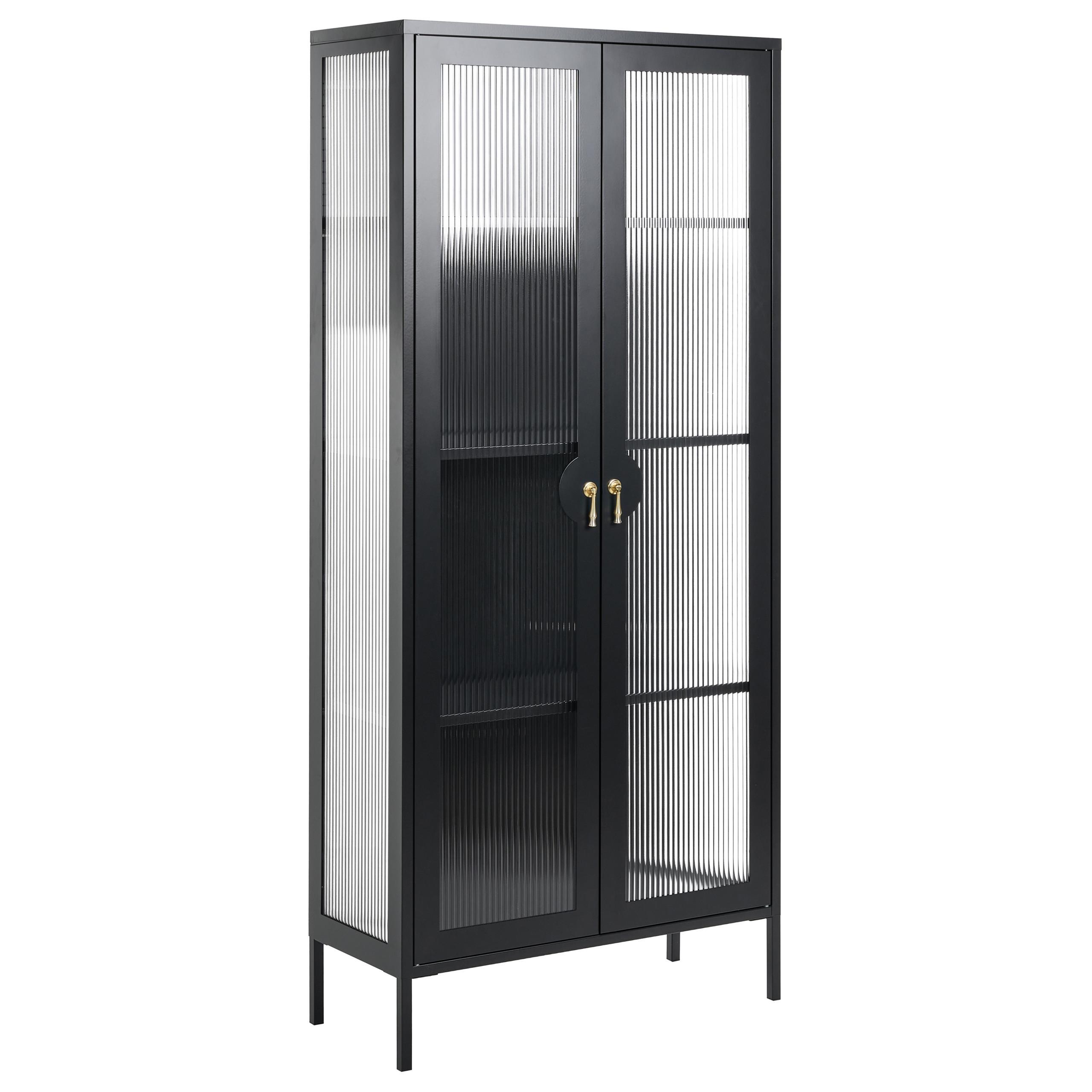 wohnli-moebel-suche-800001983475 Wohnli Möbelsuche - VITRINE mit Glastüren Metall Schwarz Gleora