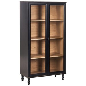 wohnli-moebel-suche-800001983479 Wohnli Möbelsuche - VITRINE mit Glastüren 80 cm Schwarz Tingledale