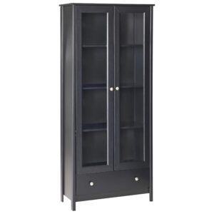 wohnli-moebel-suche-800001983481 Wohnli Möbelsuche - VITRINE mit Glastüren 80 cm Schwarz Nornalup