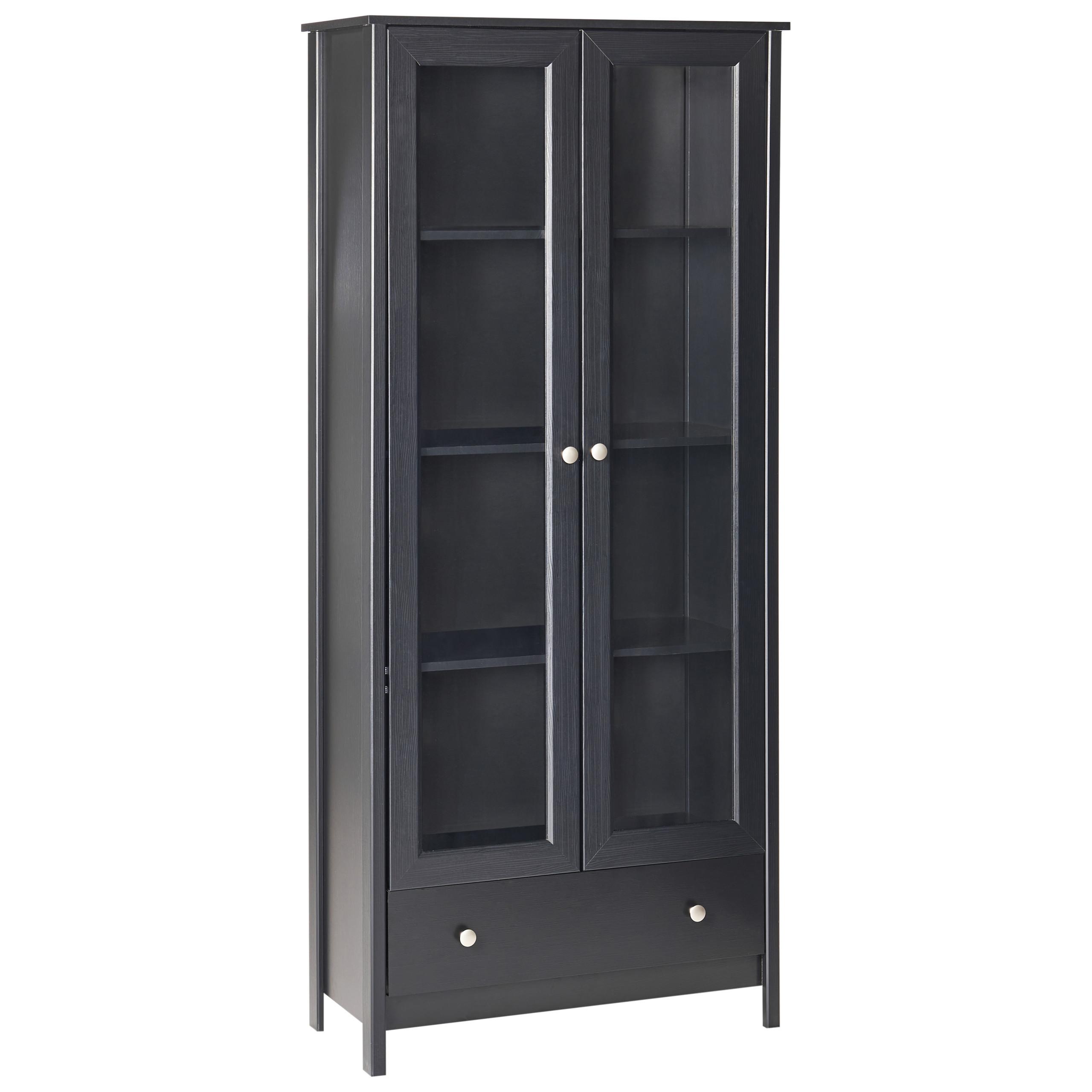 wohnli-moebel-suche-800001983481 Wohnli Möbelsuche - VITRINE mit Glastüren 80 cm Schwarz Nornalup