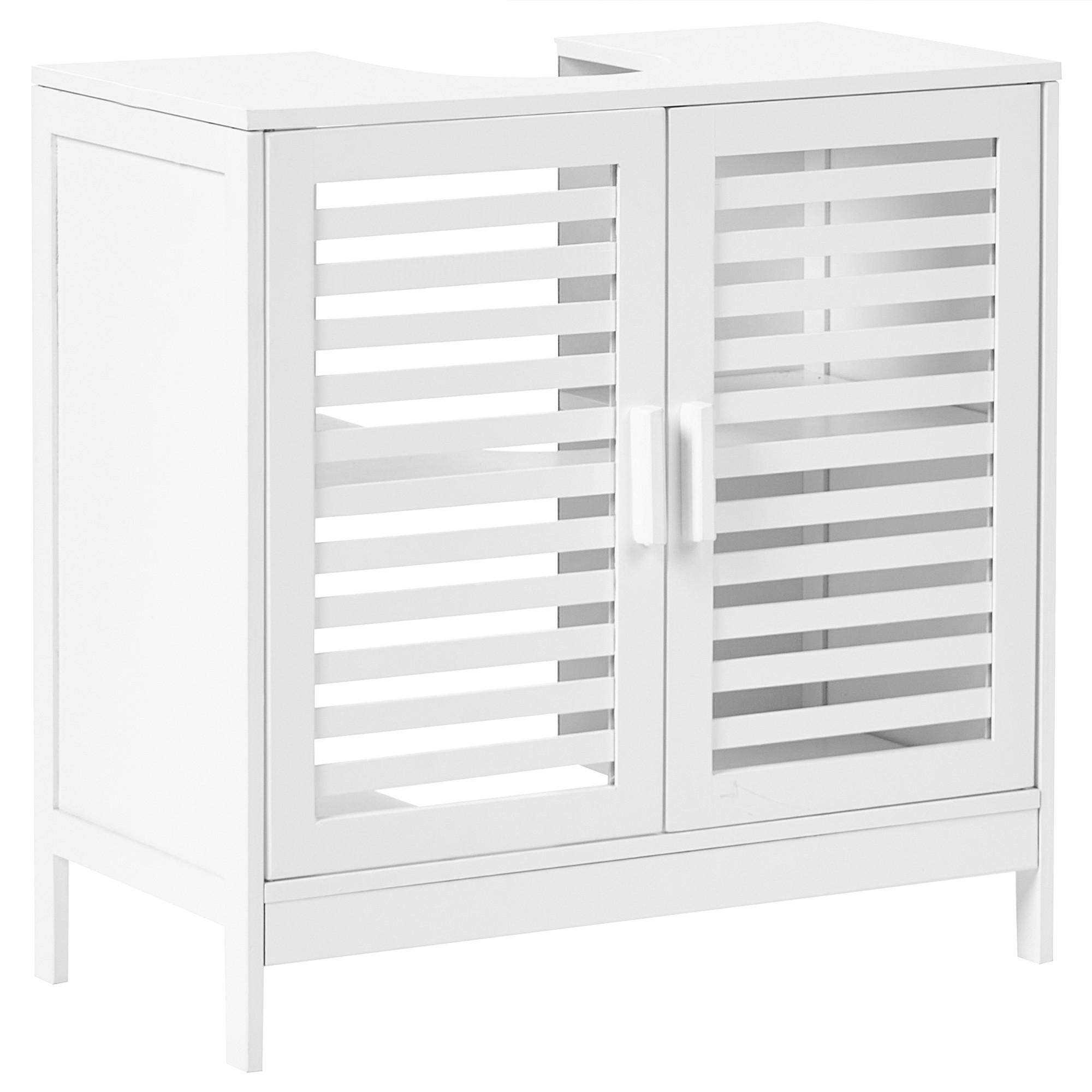Wohnli Möbelsuche - WASCHBECKENUNTERSCHRANK Bambus 60 cm Weiß Missoula