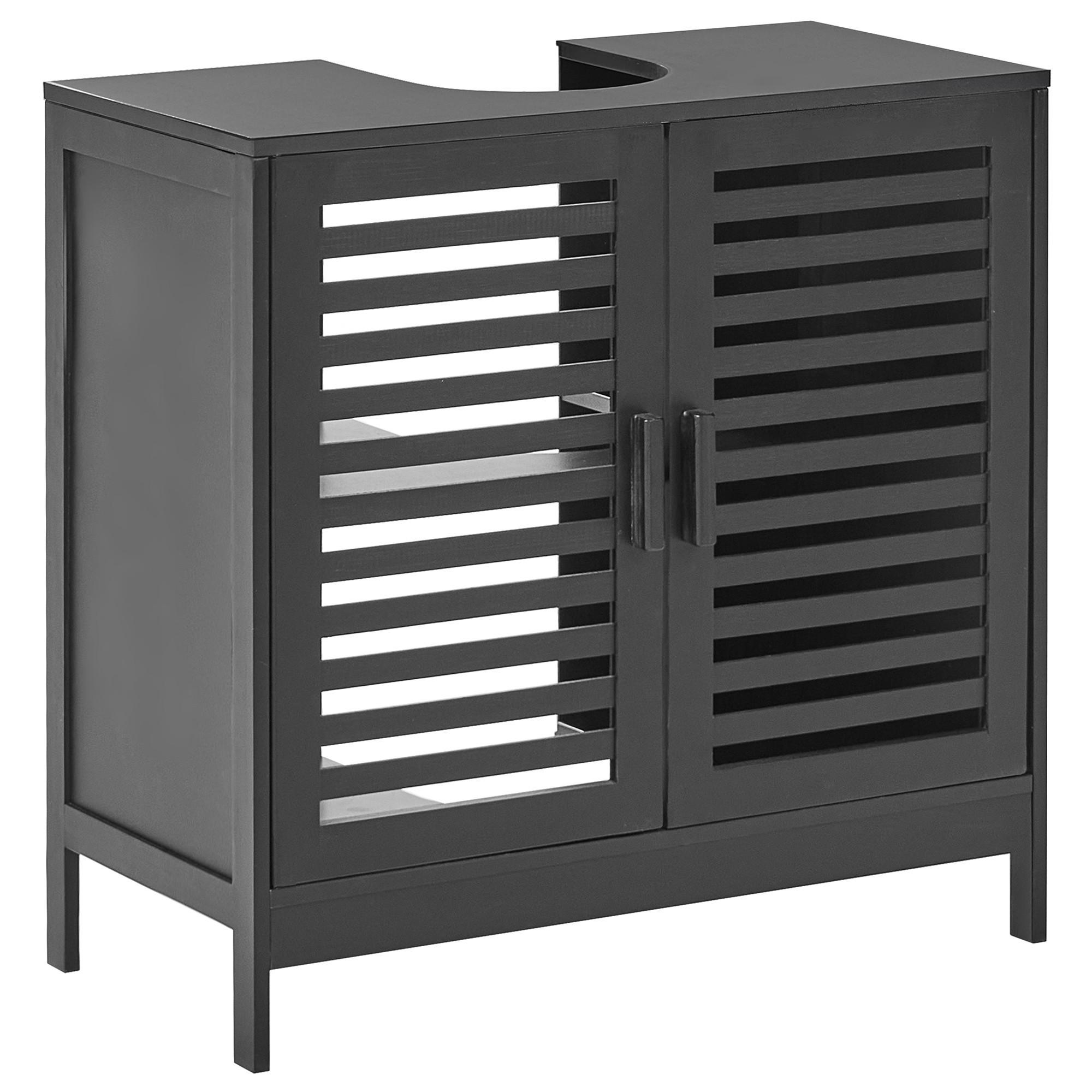 Wohnli Möbelsuche - WASCHBECKENUNTERSCHRANK Bambus 60 cm Schwarz Missoula
