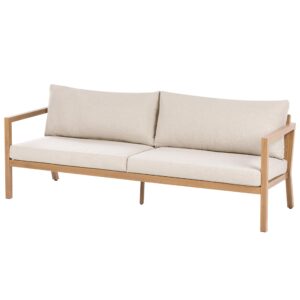 wohnli-moebel-suche-800001983613-1 LOUNGE-SET mit Tisch 5-Sitzer Metall Hellbraun Oneta Metall Beliani Garten & Outdoor > Gartenmöbel > Gartenmöbel-Sets Braun