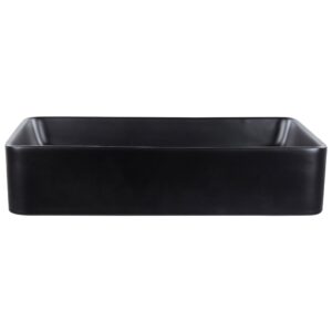 AUFSATZWASCHBECKEN Schwarz 51/34 cm Keramik Chivana Keramik Beliani Möbel > Schränke > Badezimmerschränke Schwarz