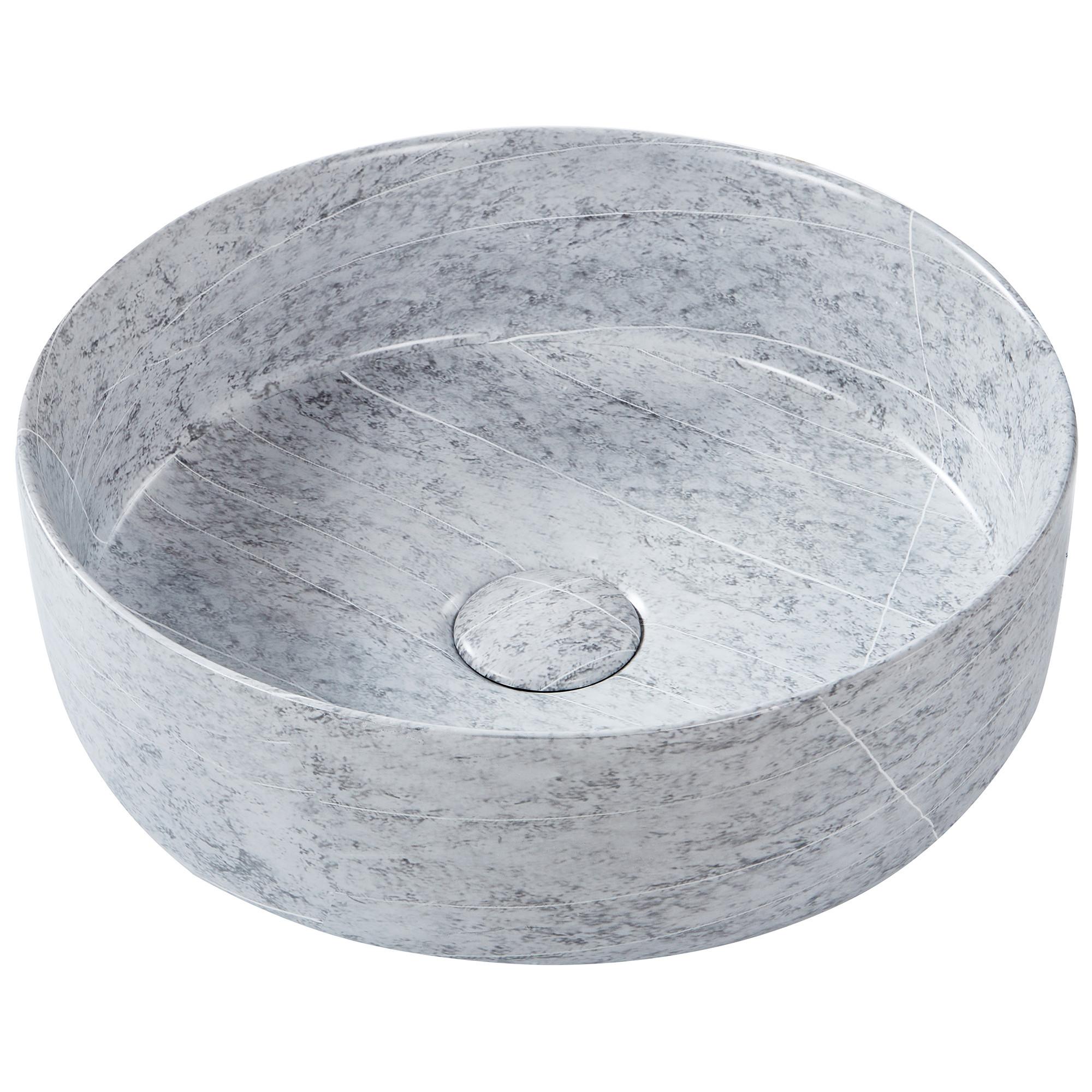 Wohnli Möbelsuche - AUFSATZWASCHBECKEN Grauer Betoneffekt 37 cm Keramik Gudar