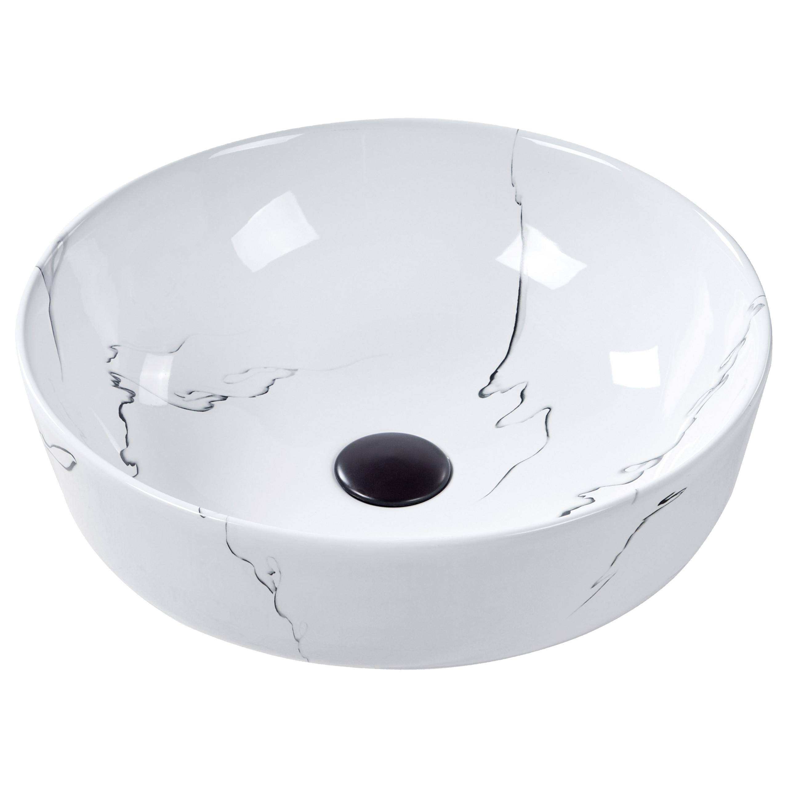 wohnli-moebel-suche-800001983667 Wohnli Möbelsuche - AUFSATZWASCHBECKEN Weißer Marmor 42 cm Keramik Hopi