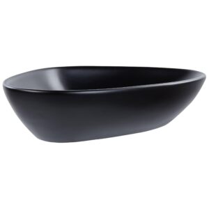 AUFSATZWASCHBECKEN Schwarz 60/39 cm Keramik Tirig Keramik Beliani Möbel > Schränke > Badezimmerschränke Schwarz