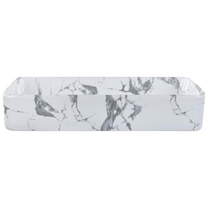 wohnli-moebel-suche-800001983673-1 AUFSATZWASCHBECKEN Weißer Marmor 62/35 cm Keramik Ipala Keramik Beliani Möbel > Schränke > Badezimmerschränke Weiß