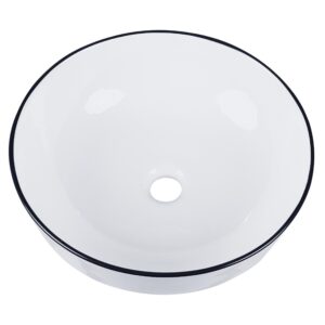 wohnli-moebel-suche-800001983675-1 AUFSATZWASCHBECKEN Weiß 42 cm Keramik Xert Keramik Beliani Möbel > Schränke > Badezimmerschränke Weiß