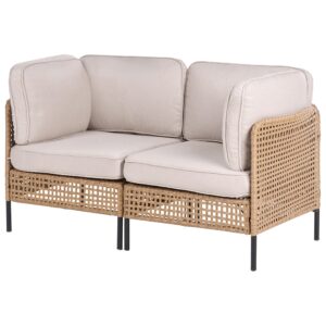 wohnli-moebel-suche-800001983687-1 GARTENSOFA 2-Sitzer Polyrattan Hellbeige Omegana Kunststoff Beliani Garten & Outdoor > Gartenmöbel Beige