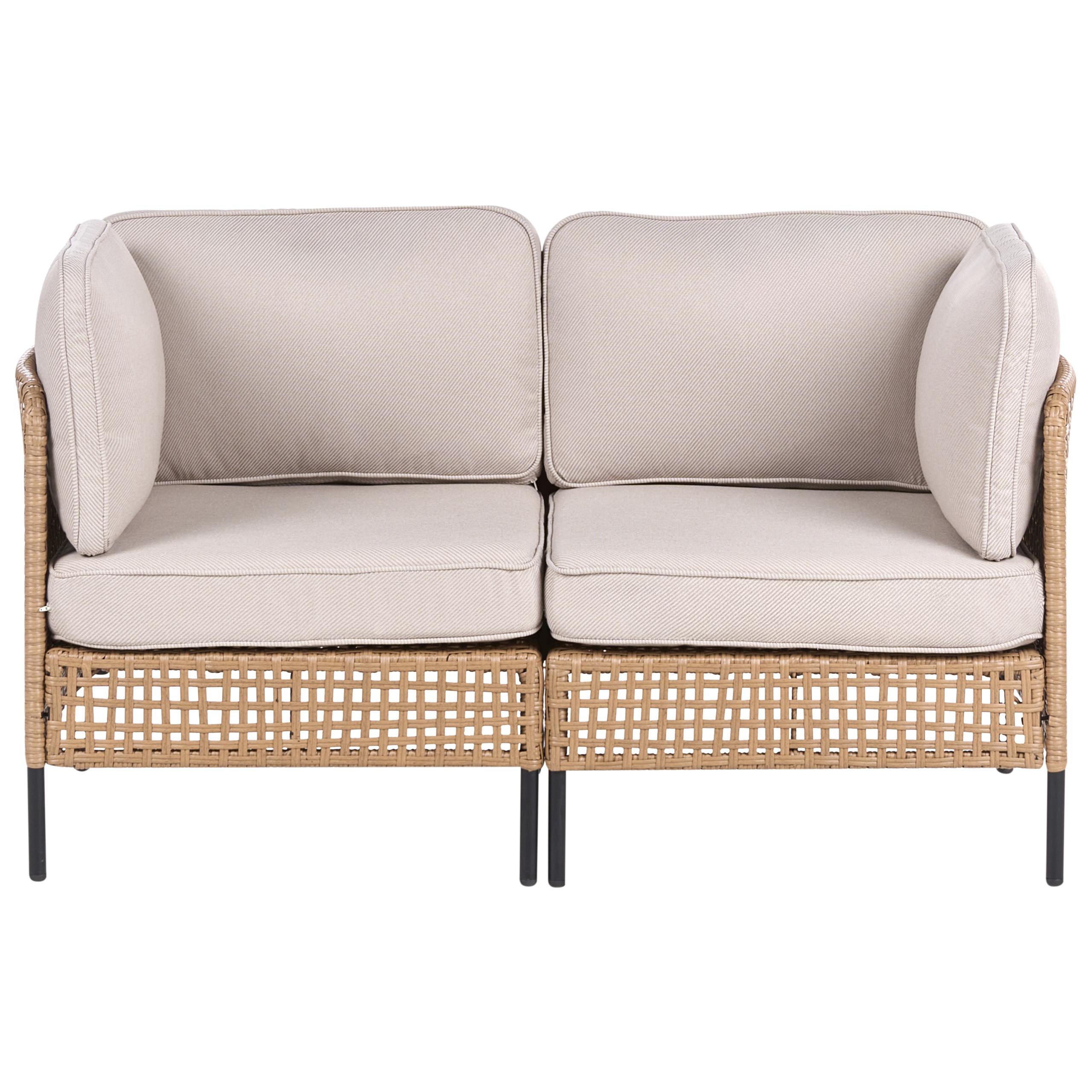 wohnli-moebel-suche-800001983687 Wohnli Möbelsuche - GARTENSOFA 2-Sitzer Polyrattan Hellbeige Omegana