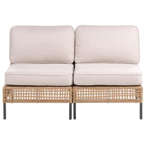wohnli-moebel-suche-800001983691 Wohnli Möbelsuche - GARTENSOFA 2-Sitzer ohne Armlehnen Polyrattan Hellbeige Omegana