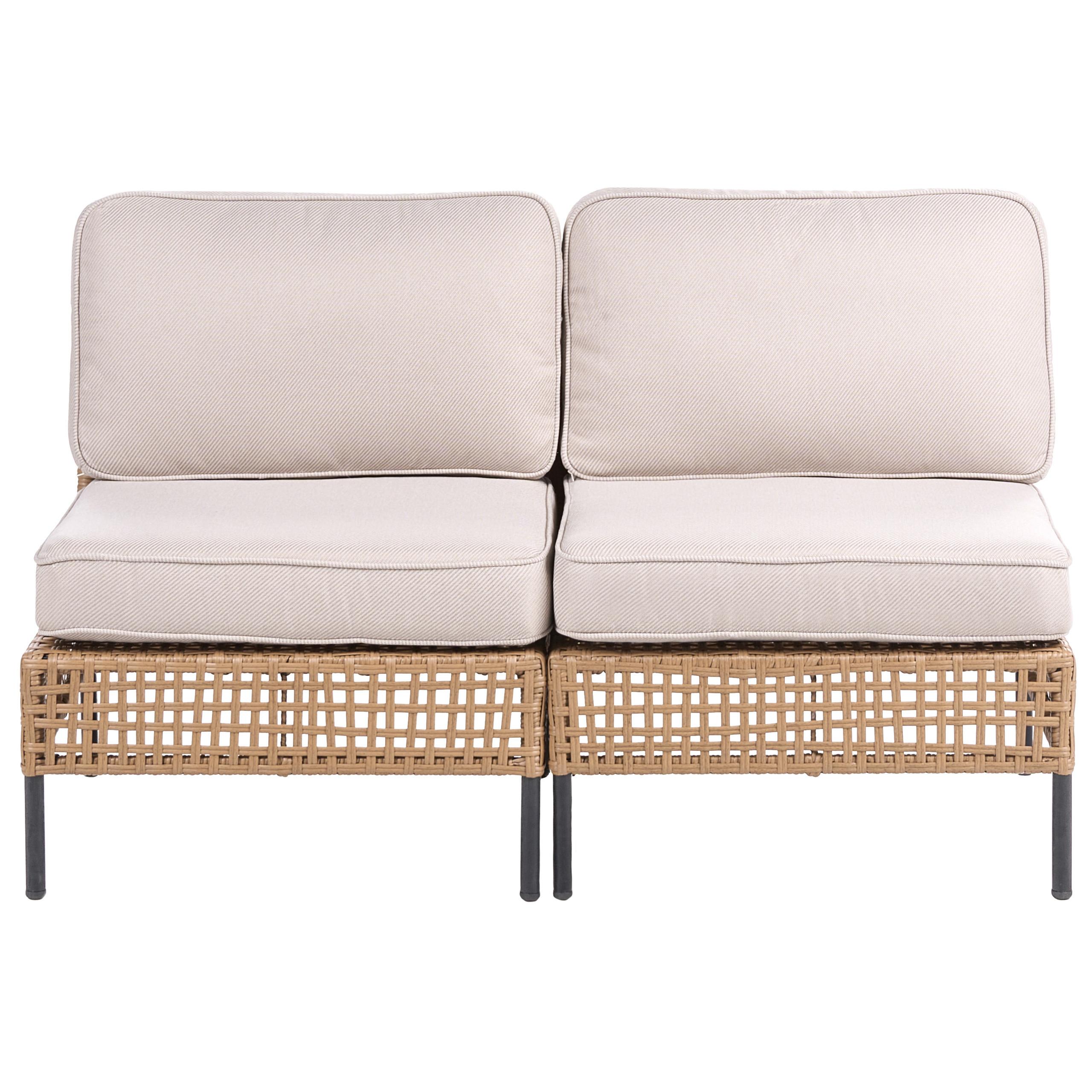 wohnli-moebel-suche-800001983691 Wohnli Möbelsuche - GARTENSOFA 2-Sitzer ohne Armlehnen Polyrattan Hellbeige Omegana