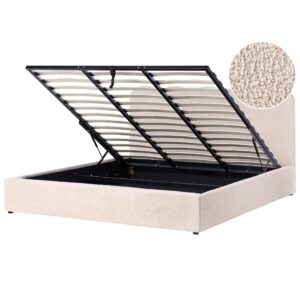 wohnli-moebel-suche-800001983767 Wohnli Möbelsuche - BETT mit Stauraum 180/200 Bouclé Beige Nanterre