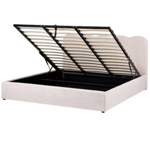 wohnli-moebel-suche-800001983777 Wohnli Möbelsuche - BETT mit Stauraum 180/200 Stoff Hellbeige Nanterre